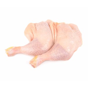 Muslos de pollo blanco, limpios y con piel Bandeja