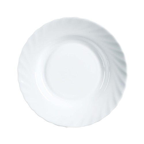 Plato hondo de vidrio color blanco, 22,5cm. Trianon LUMINARC.