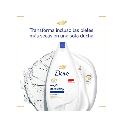 DOVE Gel para baño o ducha con acción hidratación profunda 2 x 450 ml.