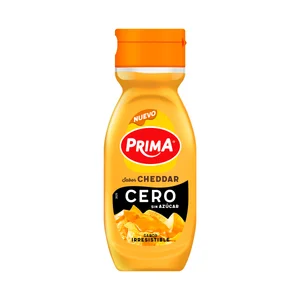 PRIMA Salsa cheddar sin azucares añadidos 260 g.