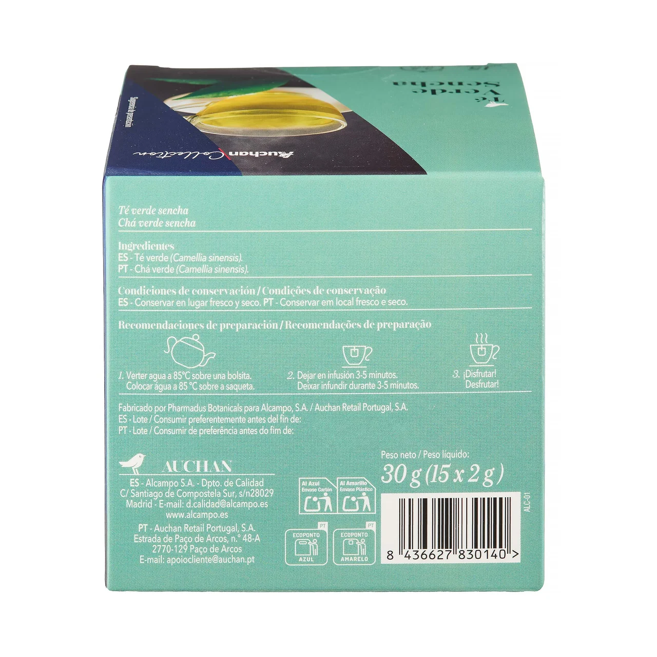 PRODUCTO ALCAMPO Collection Té verde sencha 15 uds. 30 g.