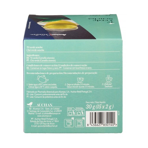 PRODUCTO ALCAMPO Collection Té verde sencha 15 uds. 30 g.