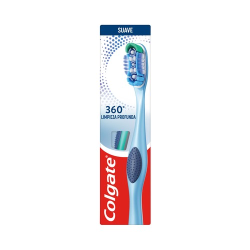 COLGATE 360º Deep clean Cepillo de dientes suave, para limpieza interdental y de encías.