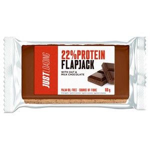 Imagen de JUST PROTEIN Barrita proteica de avena y chocolate con leche, 22 % Proyein Flapjack JUST PROETEIN 60 g.