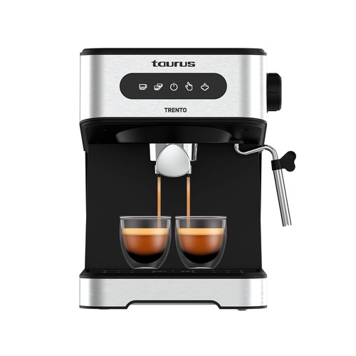 Cafetera espresso TAURUS Trento CM850D Inox, presión 20bar, café molido, 850W.