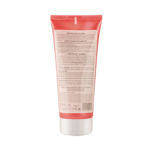 YACEL Gel ultra activo, con acción reafirmante y reductor de grasa YACEL Vientre plano 200 ml.
