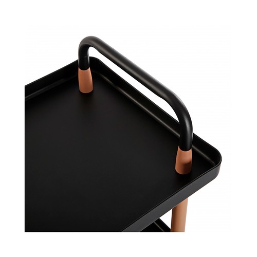 Carro de cocina negro y madera, VERSA HOME.