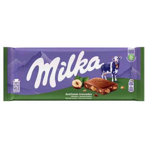 MILKA Chocolate de leche con avellanas 125 g.