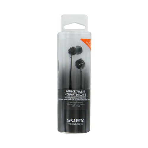 Auriculares tipo intrauditivo SONY MDREX15LPB con cable, color negro.