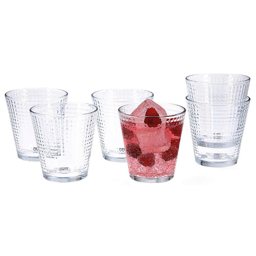 Pack de 6 vasos de vidrio transparente, 0,25 litros de capacidad, QUID.