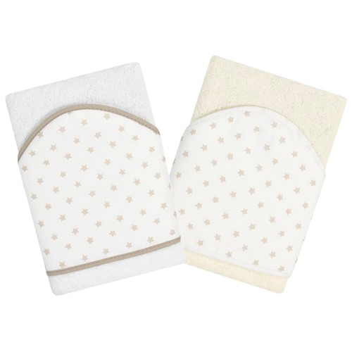 Capa de baño para bebés de 75x75cm,  blanco y gris, PISPAS.