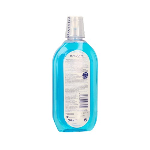 SENSODYNE Enjuague bucal sin alcohol, con sabor a menta, para pesonas con sensibilidad dental SENSODYNE 500 ml.