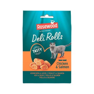 Snack para gato deli rolls pollo y salmón 40 gr.