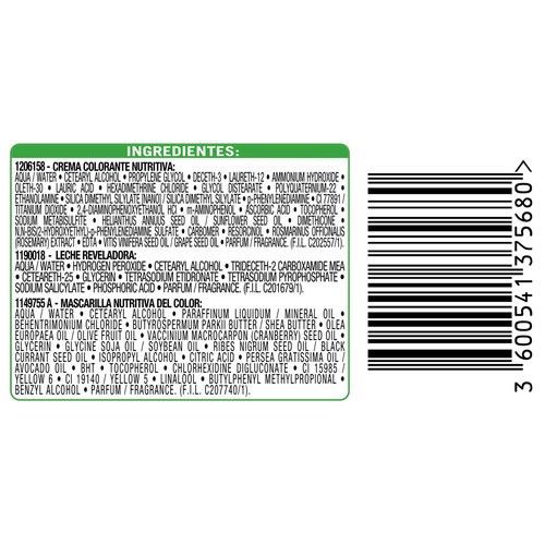 GARNIER Tinte de pelo permanente color castaño oscuro, tono 3 GARNIER Nutrisse créme.