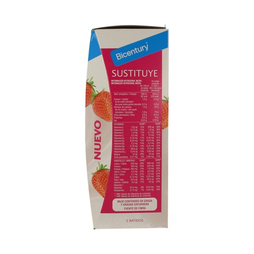 BICENTURY Batido con sabor a yogur con fresas Sustituye de BICENTURY 225 g.