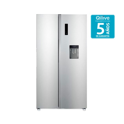 Frigorífico americano 176cm QILIVE Q.6642, No Frost, clasificación energética: D, H: 176cm, A: 89,7cm, F: 74,3cm, capacidad total: 76,1L, dispensador de agua.