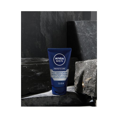 NIVEA Men protege & cuida Crema facial hidratante y protectora, con aloe vera 75 ml.