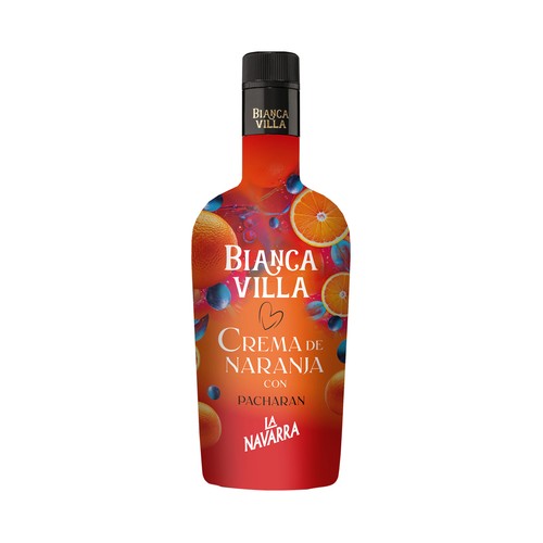 BLANCA VILLA Crema de licor de naranja con pacharan botella 70 cl.