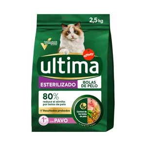 ULTIMA  Alimento de gato esterilizado bolas de pelo con sabor a pavo 2,5kg