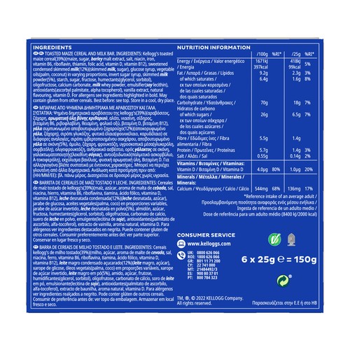 FROSTIES Barritas de cereales FROSTIES 6 uds. 150 g.