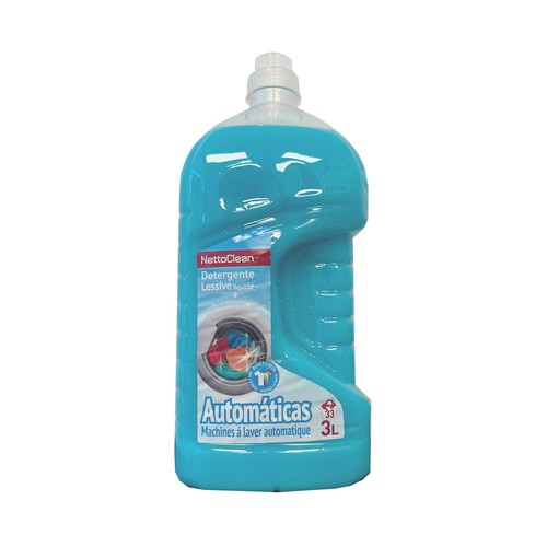 NETTOCLEAN Detergente líquido para lavadora, apto para ropa blanca y de color 33 dosis 3 l.
