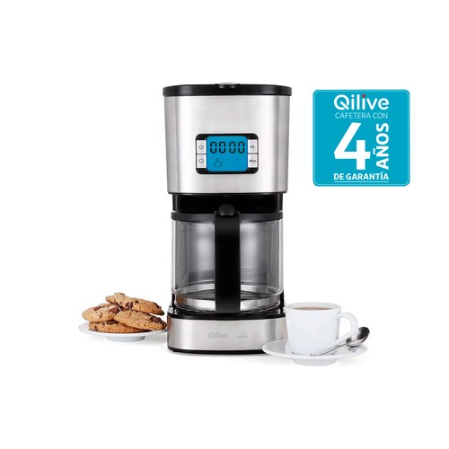 Cafetera de goteo QILIVE Q.5121, 900W, programable, función mantener caliente, capacidad 1,5L.
