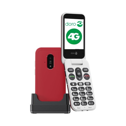 Teléfono móvil Senior DORO Leva E22 rojo y blanco, 4G, pantalla 2.8", 1150mAh