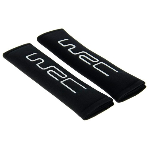 Juego de 2 protectores de cinturón de poliester negro, con fijación sencilla mediante velcro y acolchado para una mayor comodidad WRC.