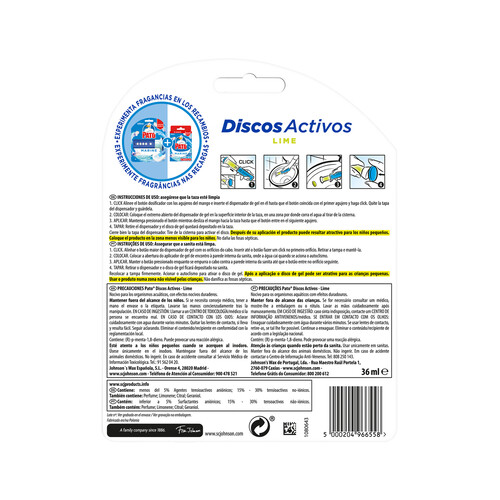 PATO Discos para WC activos aroma lima fresca PATO 6 uds.