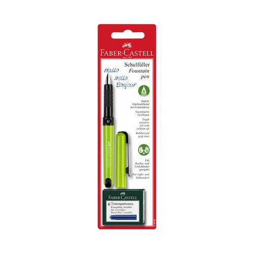 Pluma escolar con punta de bola de tamaño pequeño, surtida en colores, para manos derechas y zurdas, FABER CASTELL.