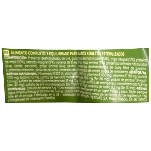 ULTIMA Alimento para gato esterilizado con sabor a buey 2,5kg