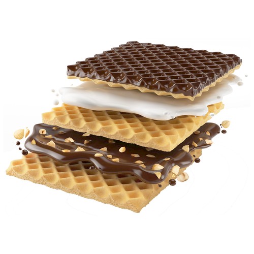 KNOPPERS Galletas de barquillo relleno con crema de leche y crema de avellanas crispy 5 uds. 125 g.