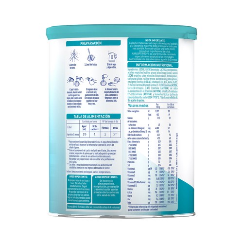 NAN Optipro Leche (4) infantil de continuación en polvo, con hierro y 13 vitaminas, a partir de 24 meses 800 g.