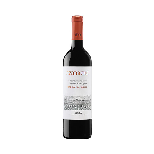 Vino tinto joven y ecológico con denominación de origen calificada la Rioja AZABACHE botella de 75 cl.