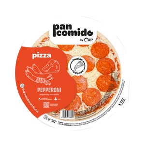 Pizza refrigerada con pepperoni y mozzarella 400 g.