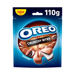 Imagen de OREO Mini Crunchy Bites galletas de Cacao Rellenas de Crema Sabor Vainilla y Cubiertas de Chocolate con Leche 110 g.