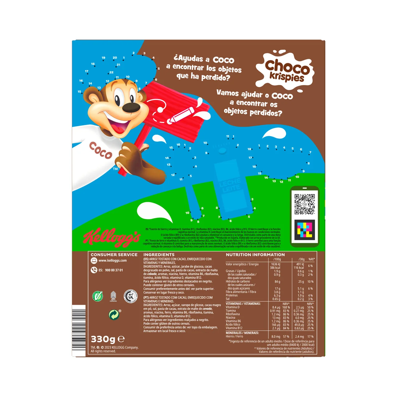 KELLOGG"S Choco Krispies Cereales con sabor a chocolate 330 g.