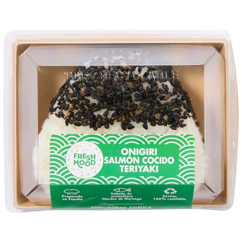 FOODIZ Onigiri de salmón cocido con teriyaki 100 g.