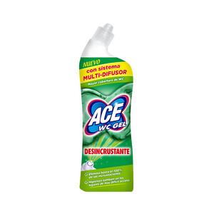 Imagen de ACE Gel limpiador WC líquido con fórmula descalcificadora y sin lejía ACE 700 ml.