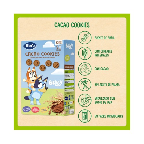 HERO Kids bluey Galletas de cereales y cacao a partir de 36 meses 100 g.