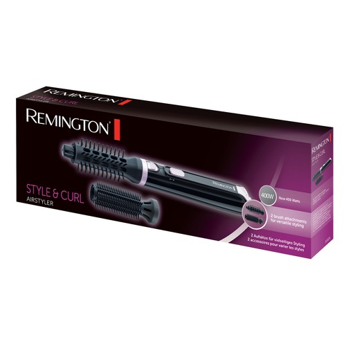 Cepillo moldeador de aire REMINGTON AS404, 400W, 2 temperaturas/velocidades, 2 cepillos 25/19mm, botón soltar rizo.