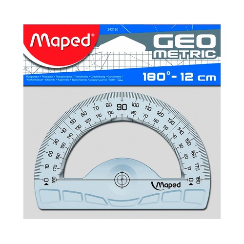 Transportador de 180º con base de 12 cm, MAPED.