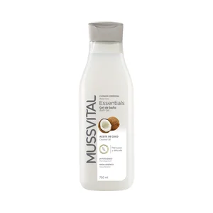 MUSSVITAL Essentials Gel para baño o ducha con aceite de coco 750 ml.