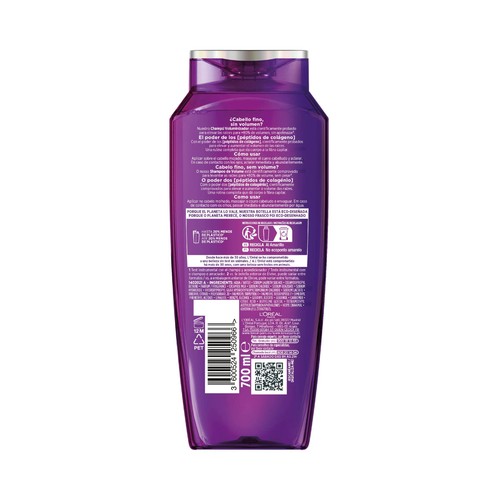 ELVIVE Collagen lifter Champú voluminizador para cabellos finos y sin volumen 700 ml.