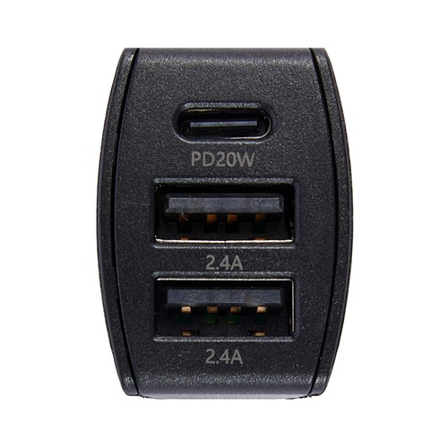 Cargador para el coche 35.5W 2x USB-A y UBC-C, QILIVE.