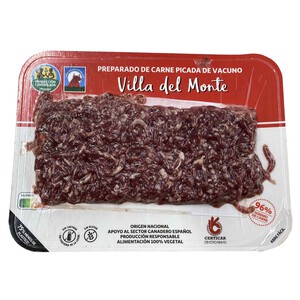 Preparado de carne picada de vacuno Villa del Monte ALCAMPO PRODUCCIÓN CONTROLADA 400 g.