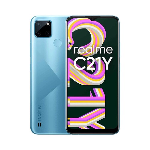 Smartphone 16,5cm (6,5) REALME C21Y azul, Octa-Core, 4GB Ram, 64GB, microSD, 13+2+2 Mpx, Dual-Sim, UI (Android 11).