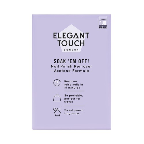 ELEGANT TOUCH Sobres individuales para retirar uñas postizas 100 uds.