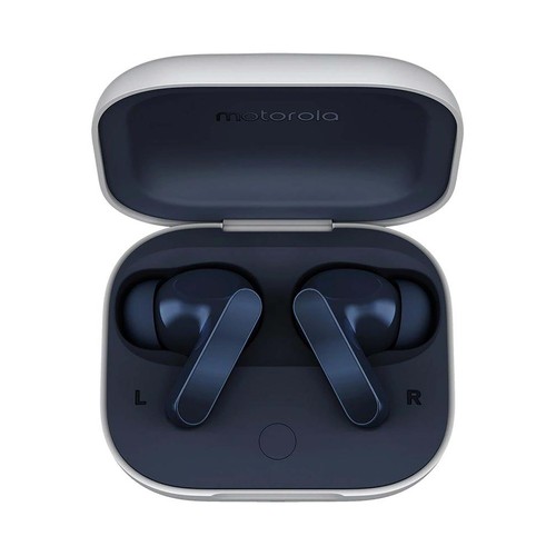 Auriculares Inalámbricos Bluetooth MOTOROLA Moto Buds Blueberry PG38C05748, estuche cargador, 9h de autonomía.