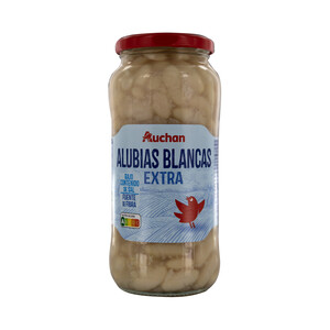 Imagen de PRODUCTO ALCAMPO Alubias blancas (judias) extra, cocidas y con bajo contenido en sal bote 400 g.